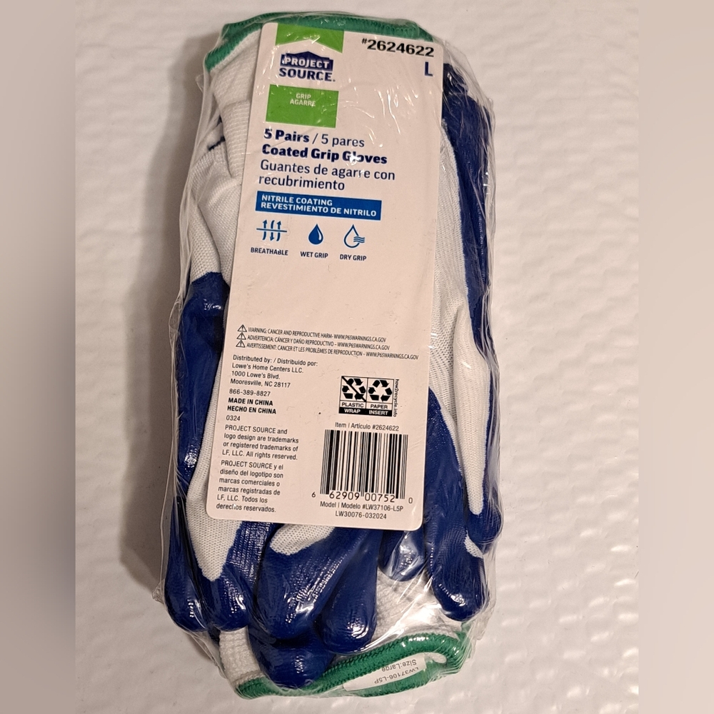 Project Source Gloves Size Large LW37106-L5P